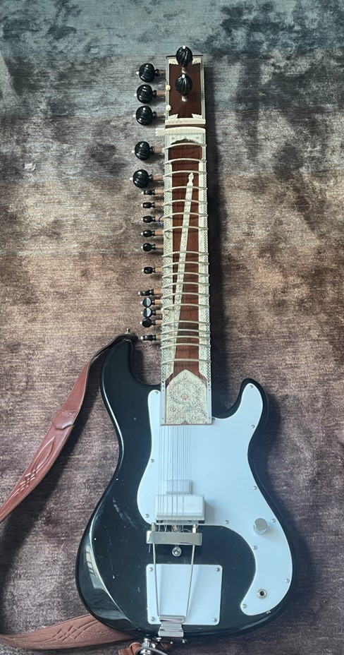 Electric sitar hybrid instrument