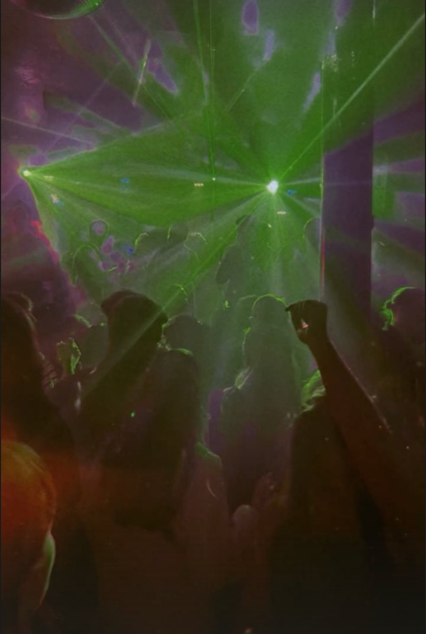 Crowd with green lasers